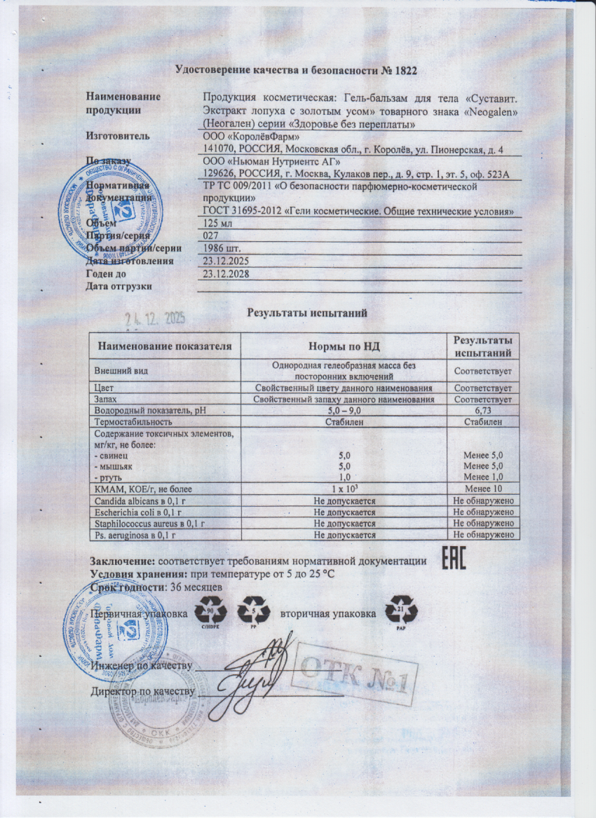 Паспорт №122025